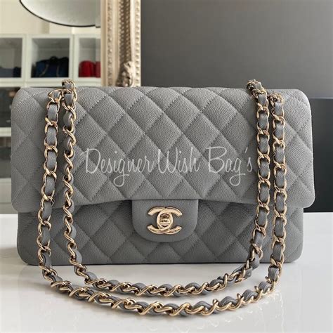 chanel grey medium flap